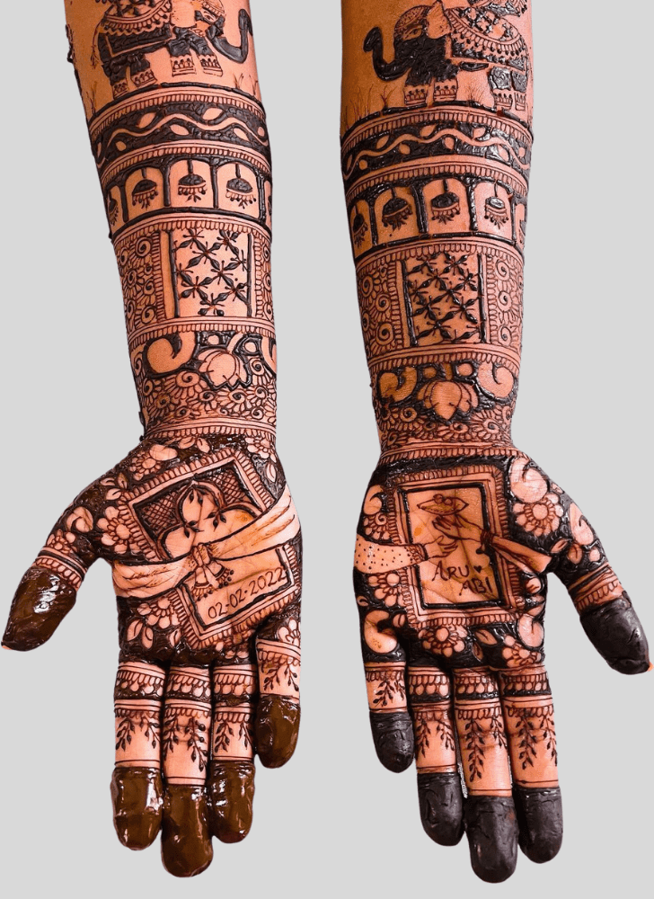 Inviting Amavasya Henna Design