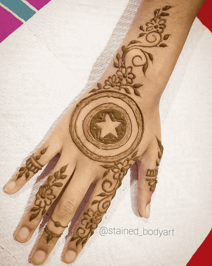Captain America Shield Henna Design