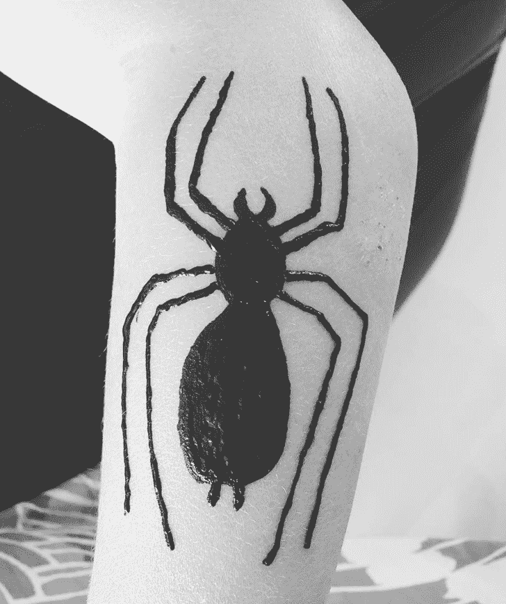 Classic Spiderman Logo Henna Design on Hand
