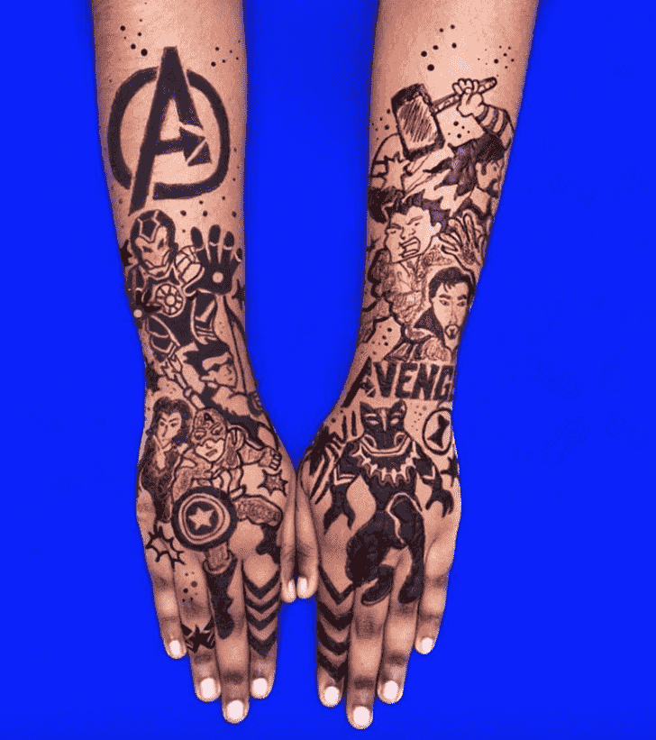 Arm Avengers Henna Design