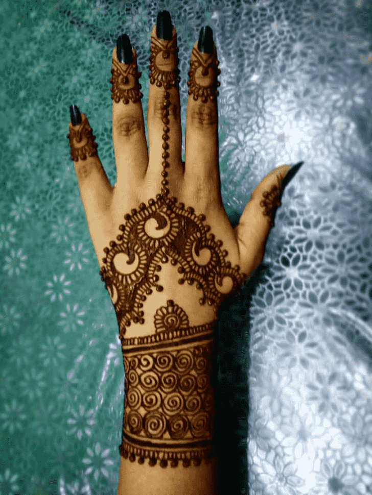 Arm Back Hand Henna Design