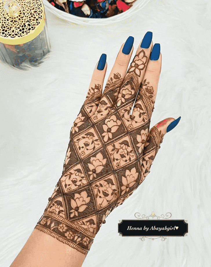 Delicate Back Hand Henna Design