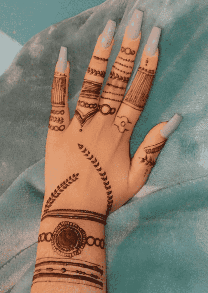 Excellent Back Hand Henna Design