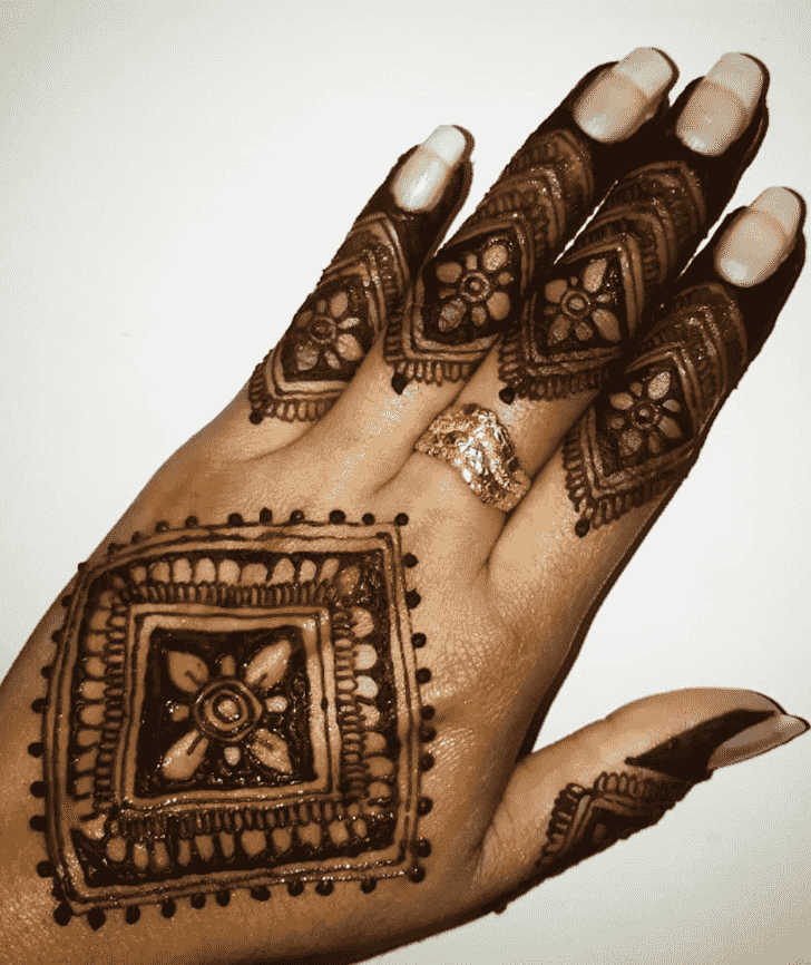 Graceful Back Hand Henna Design