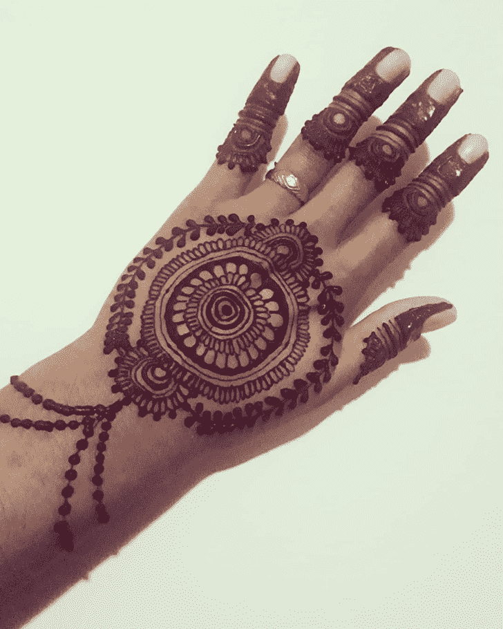 Inviting Back Hand Henna Design