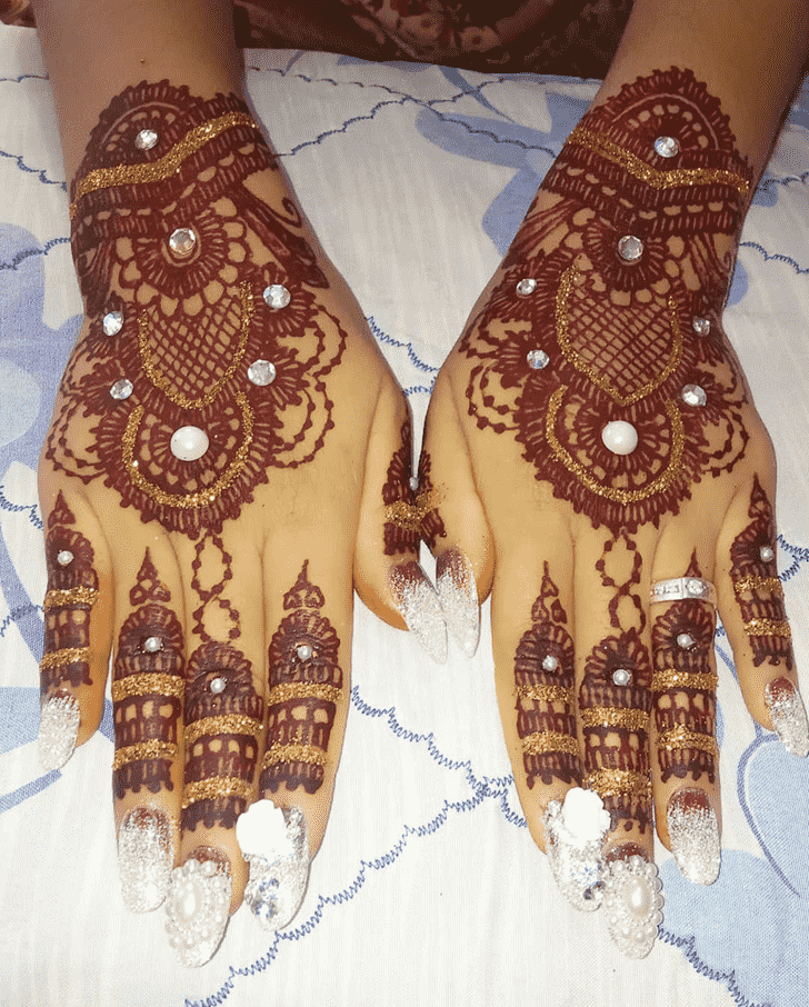 Radiant Back Hand Henna Design