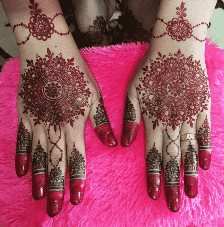 Resplendent Back Hand Henna Design