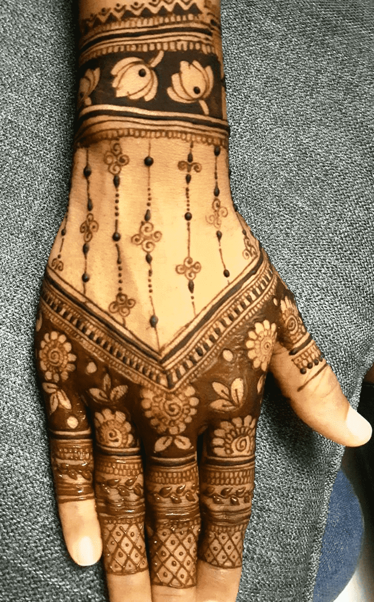 Arm Back Side Henna Design