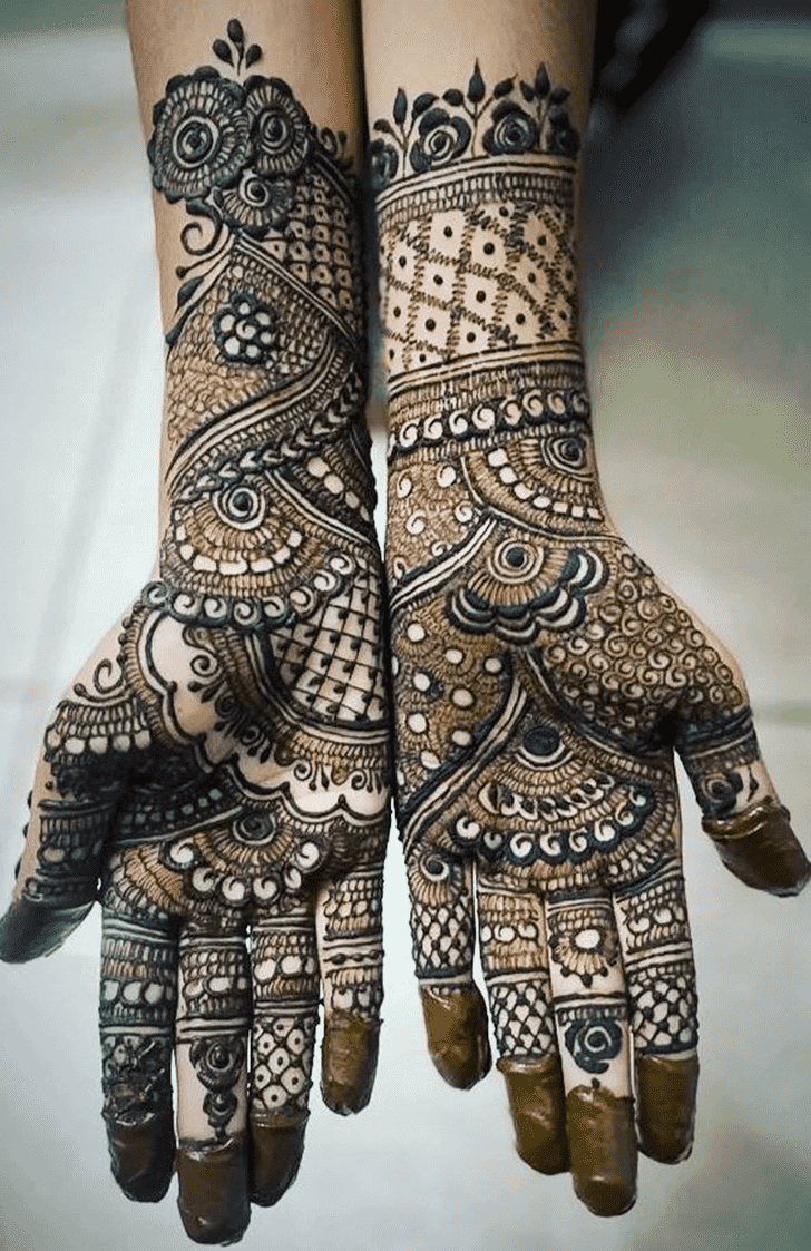 Bewitching Bold Full Arm Henna Design