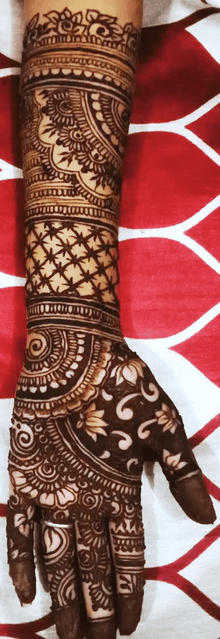Charming Bold Full Arm Henna Design