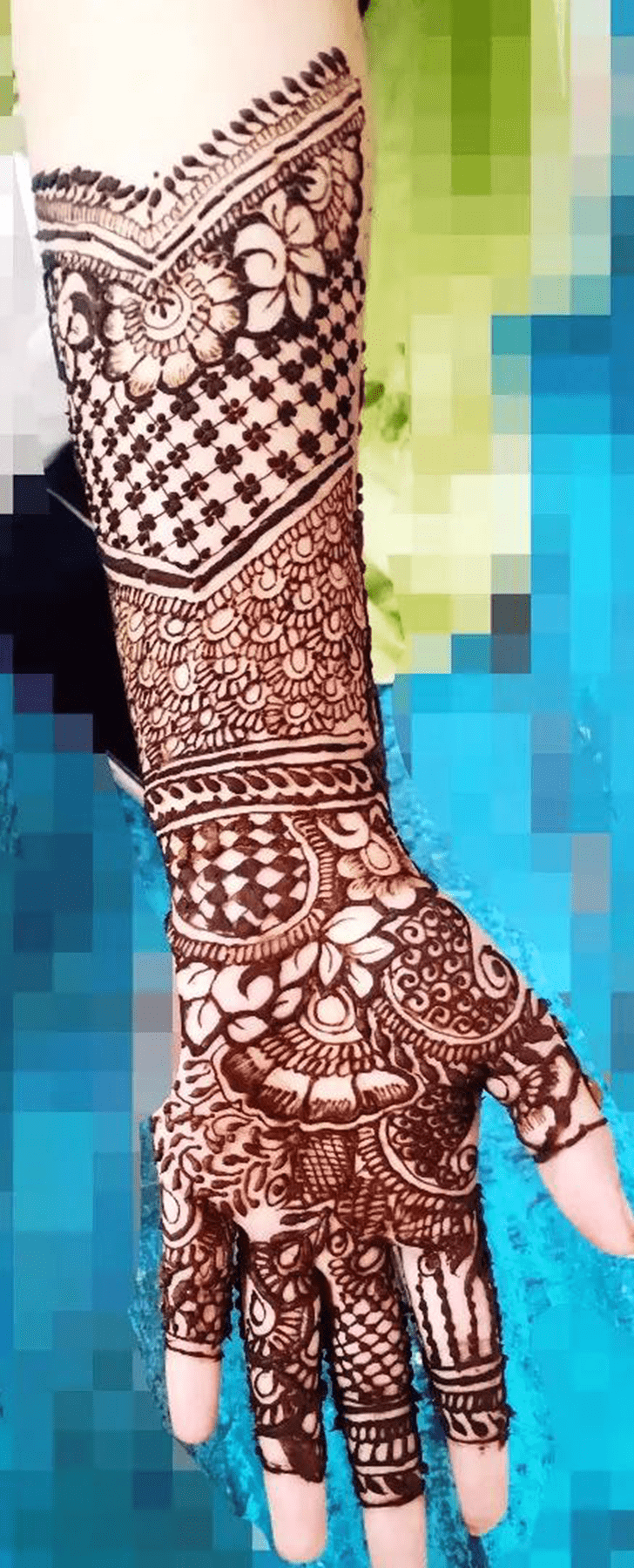 Classy Bold Full Arm Henna Design