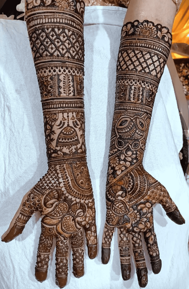 Fine Bold Full Arm Henna Design