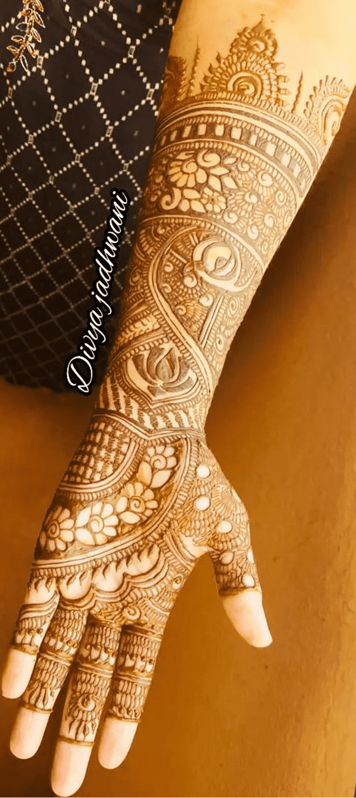 Ideal Bold Full Arm Henna Design