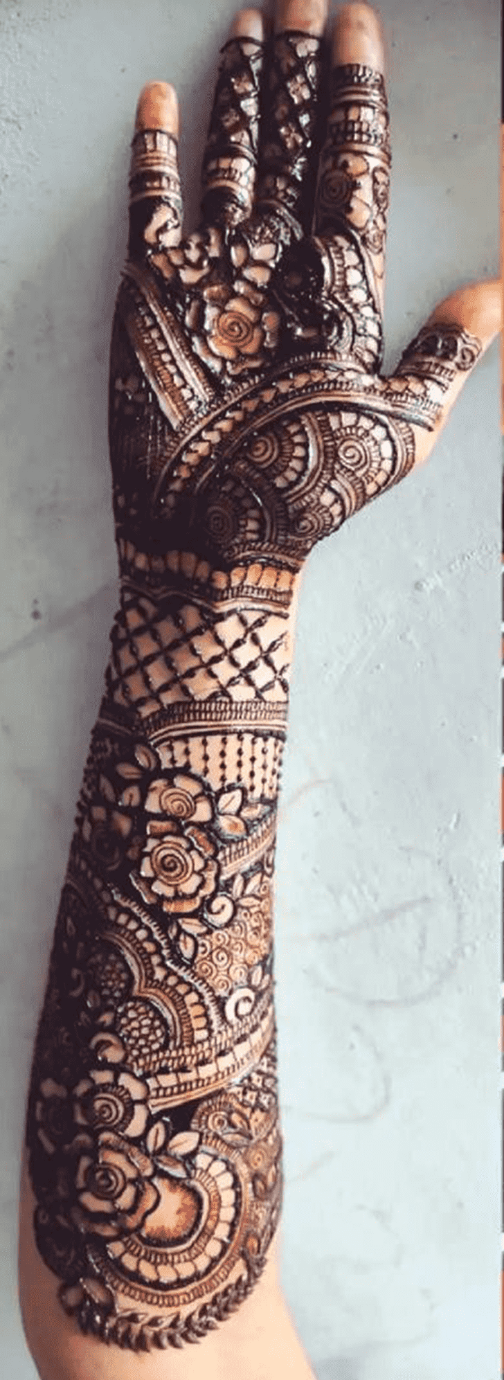 Magnetic Bold Full Arm Henna Design