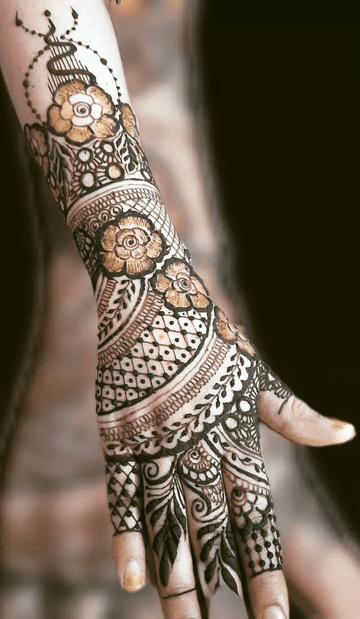 Pleasing Bold Full Arm Henna Design