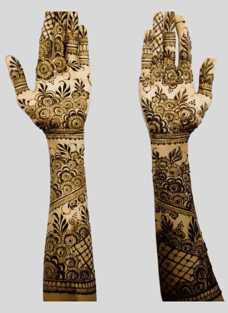 Alluring Bride And Groom Henna Design