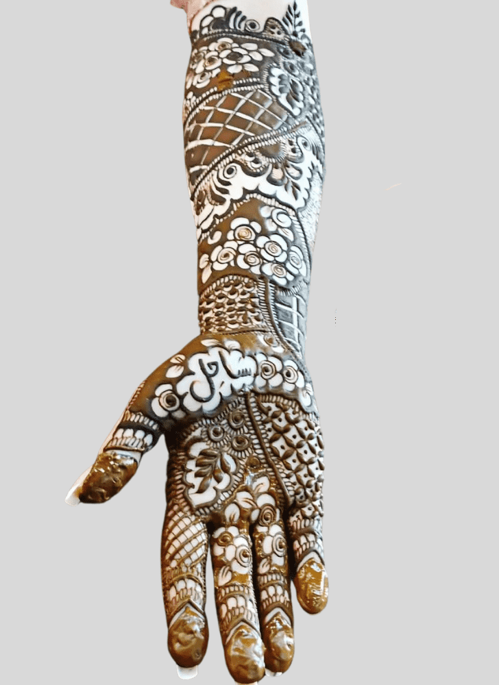 Appealing Bride And Groom Henna Design