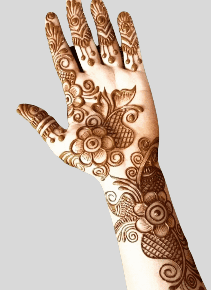 Beauteous Bride And Groom Henna Design