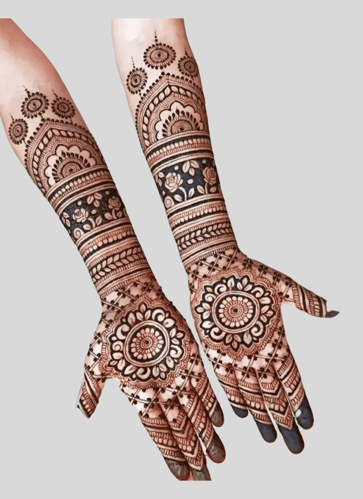 Charming Bride And Groom Henna Design