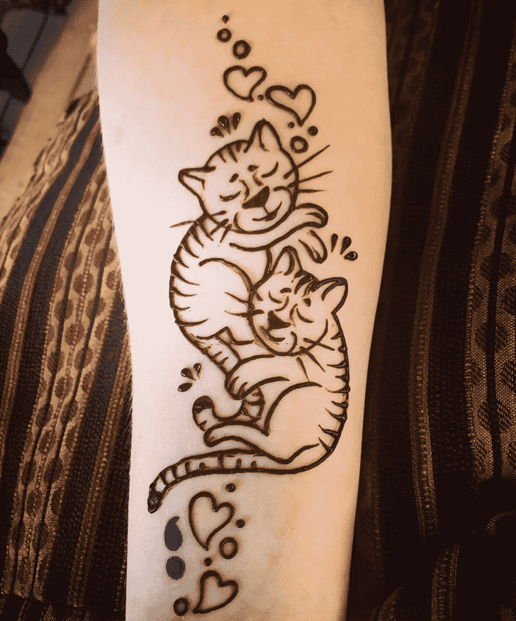 Exquisite Cat Henna Design