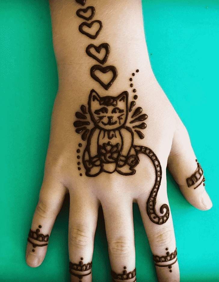 Pretty Cat Henna Design
