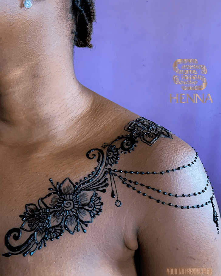 Adorable Chest Henna Design