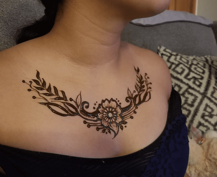 Dazzling Chest Henna Design
