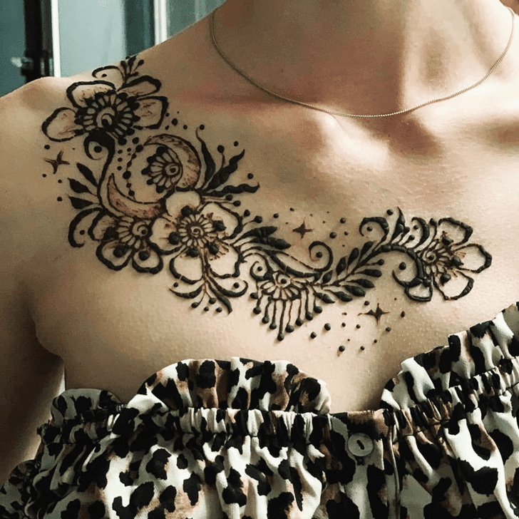 Pleasing Chest Henna Design
