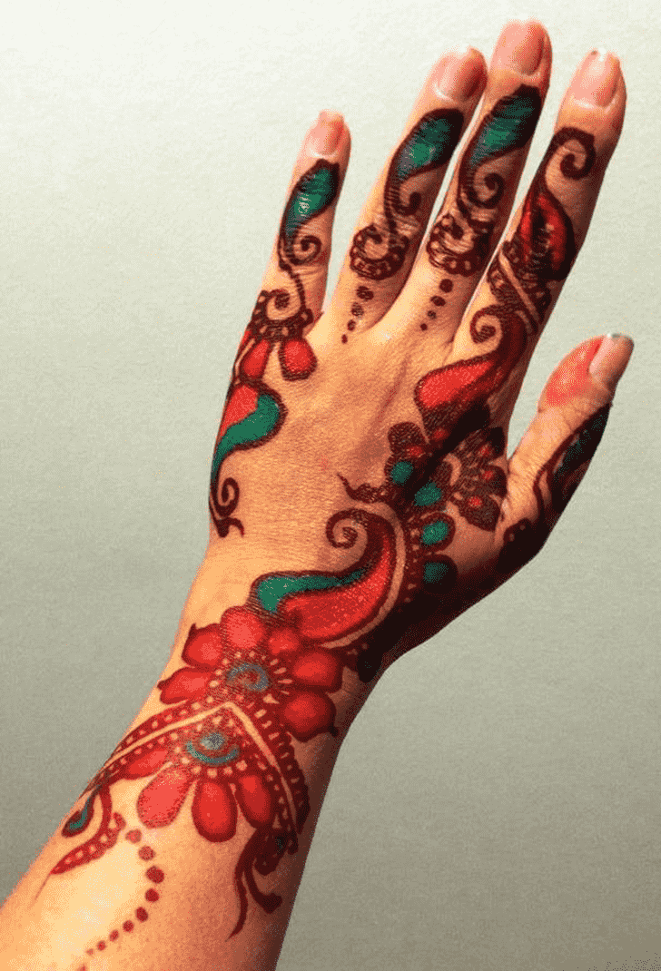 Classy Coloured Henna Design