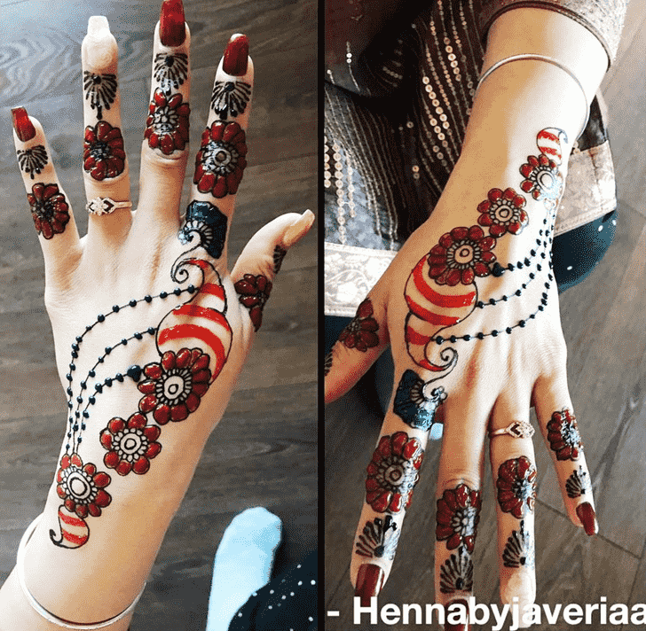 Enthralling Coloured Henna Design