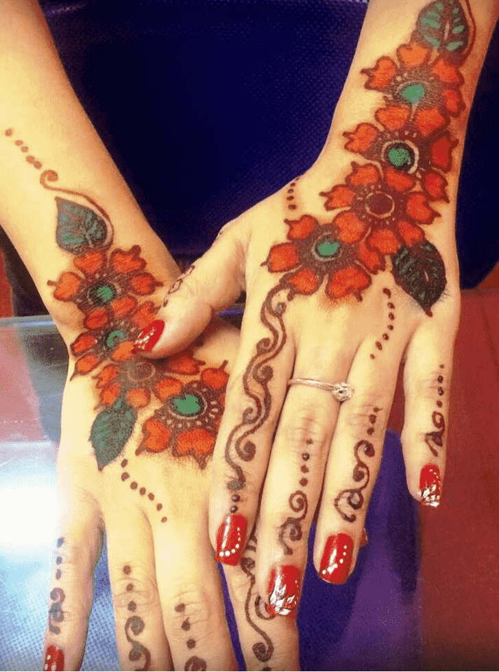 Lovely Coloured Mehndi Design