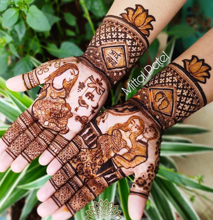 Appealing Dulha Dulhan Henna Design