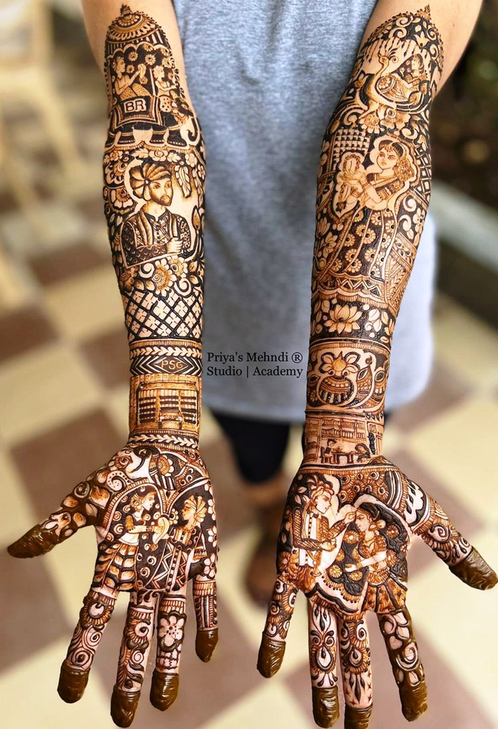 Captivating Dulha Dulhan Henna Design