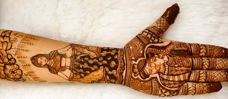 Pleasing Dulha Dulhan Henna Design