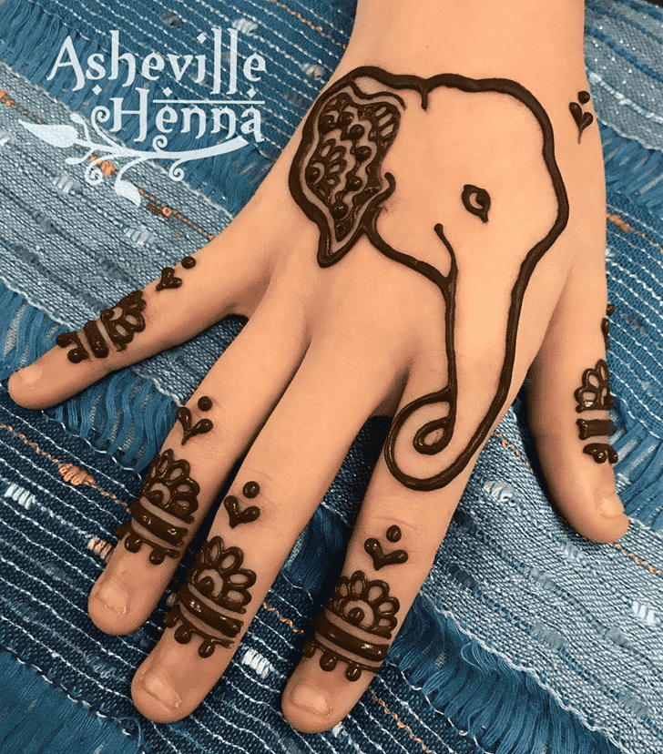 Bewitching Elephant Henna Design