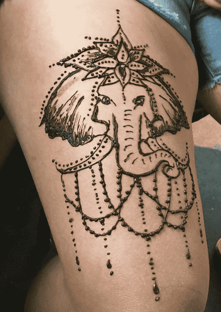 Captivating Elephant Henna Design