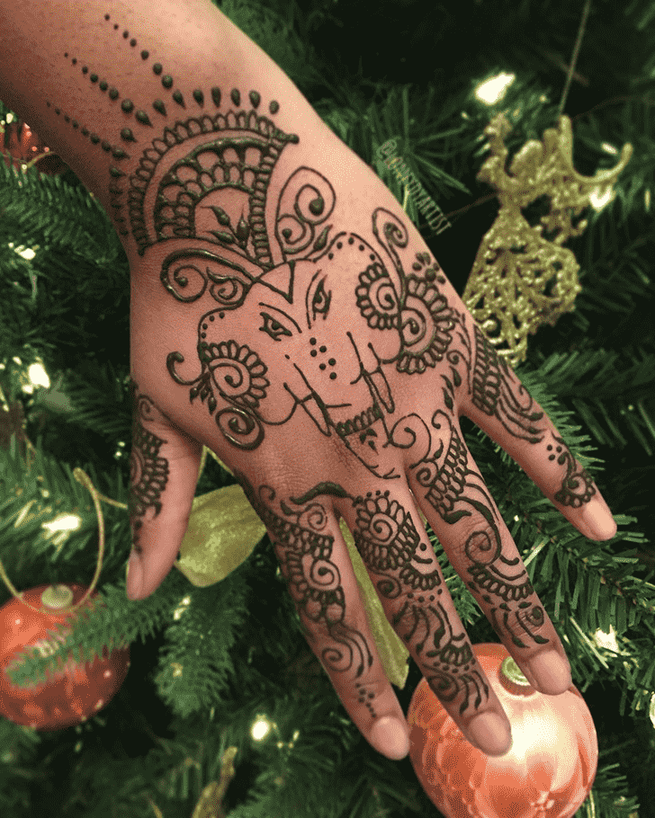Charming Elephant Henna Design