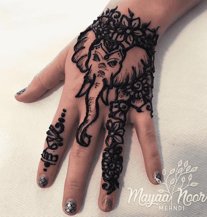 Classy Elephant Henna Design