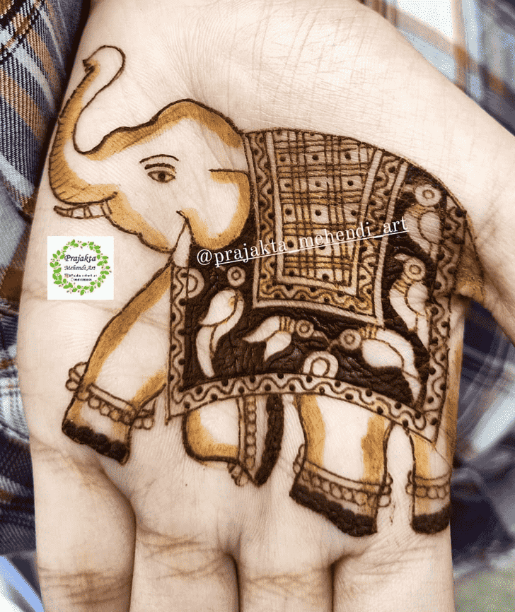 Enthralling Elephant Henna Design