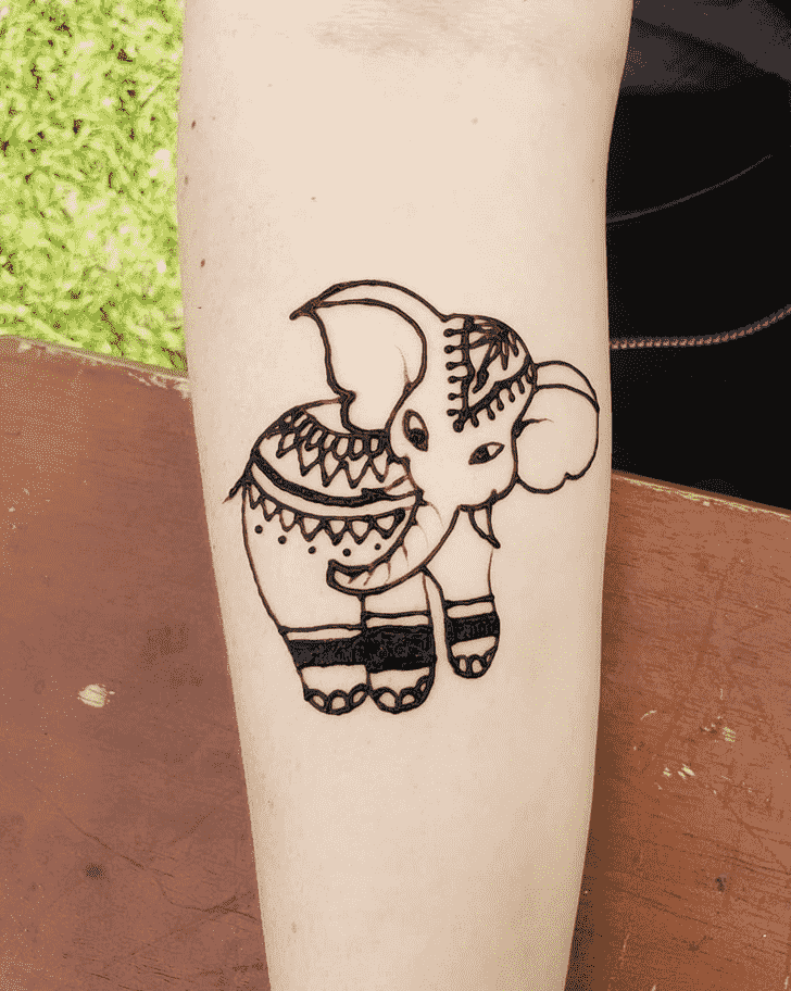 Enticing Elephant Henna Design