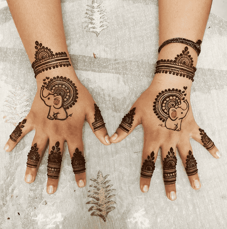 Grand Elephant Henna Design