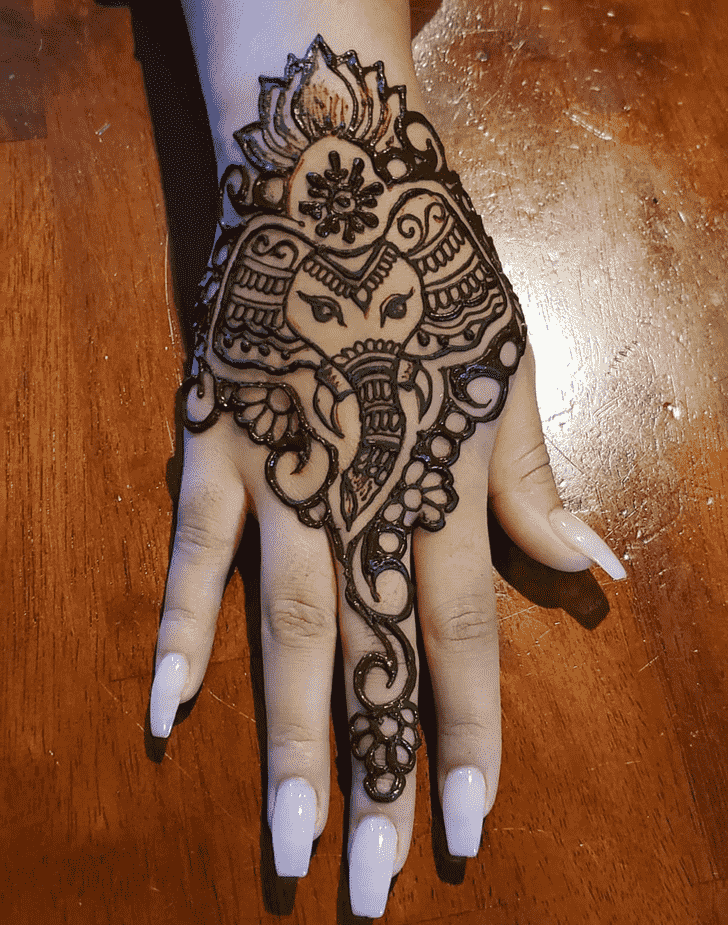 Pleasing Elephant Henna Design