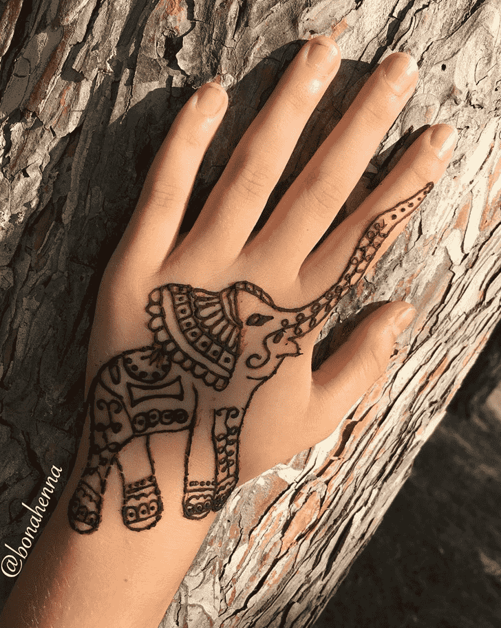 Radiant Elephant Henna Design