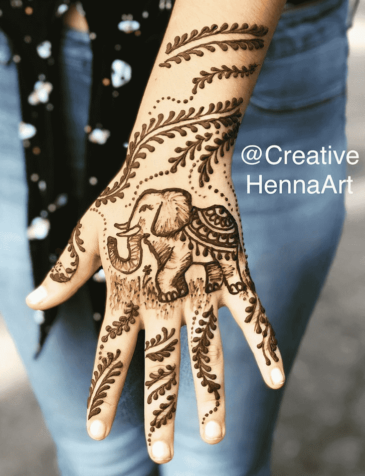 Ravishing Elephant Henna Design