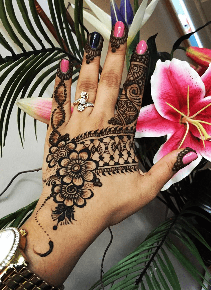 Adorable Engagement Henna Design