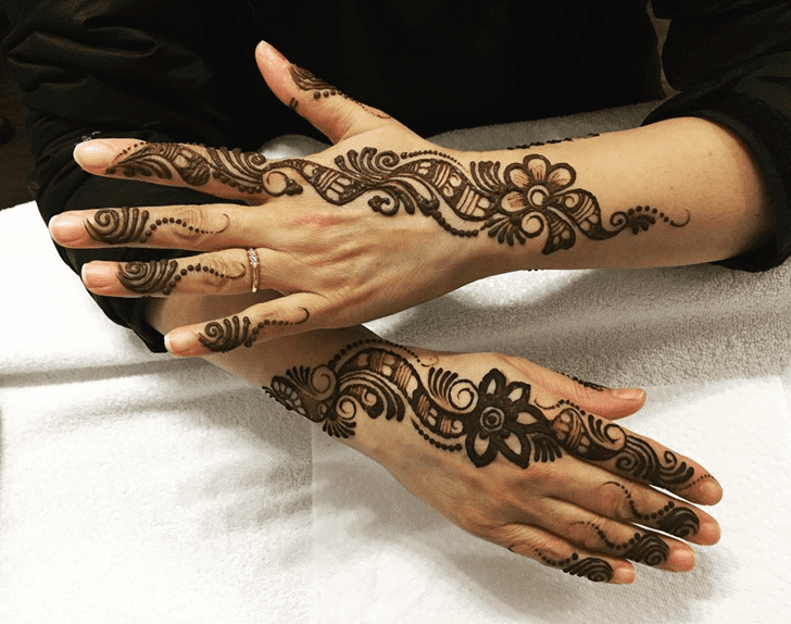 Elegant Engagement Henna Design