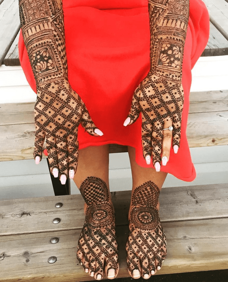 Pretty Engagement Henna Design