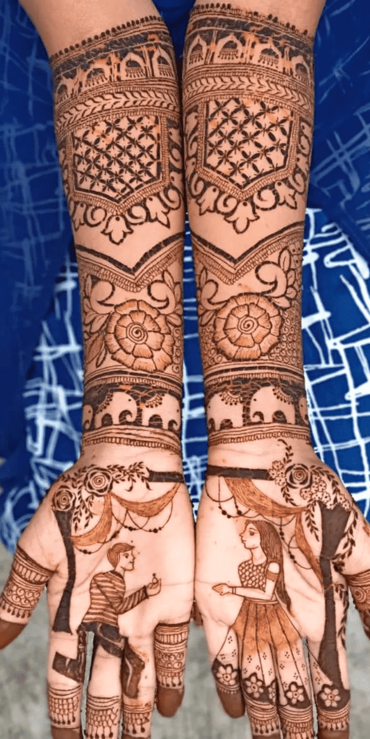 Classy Engagment Henna Design