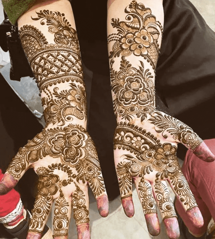 Fascinating Engagment Henna Design