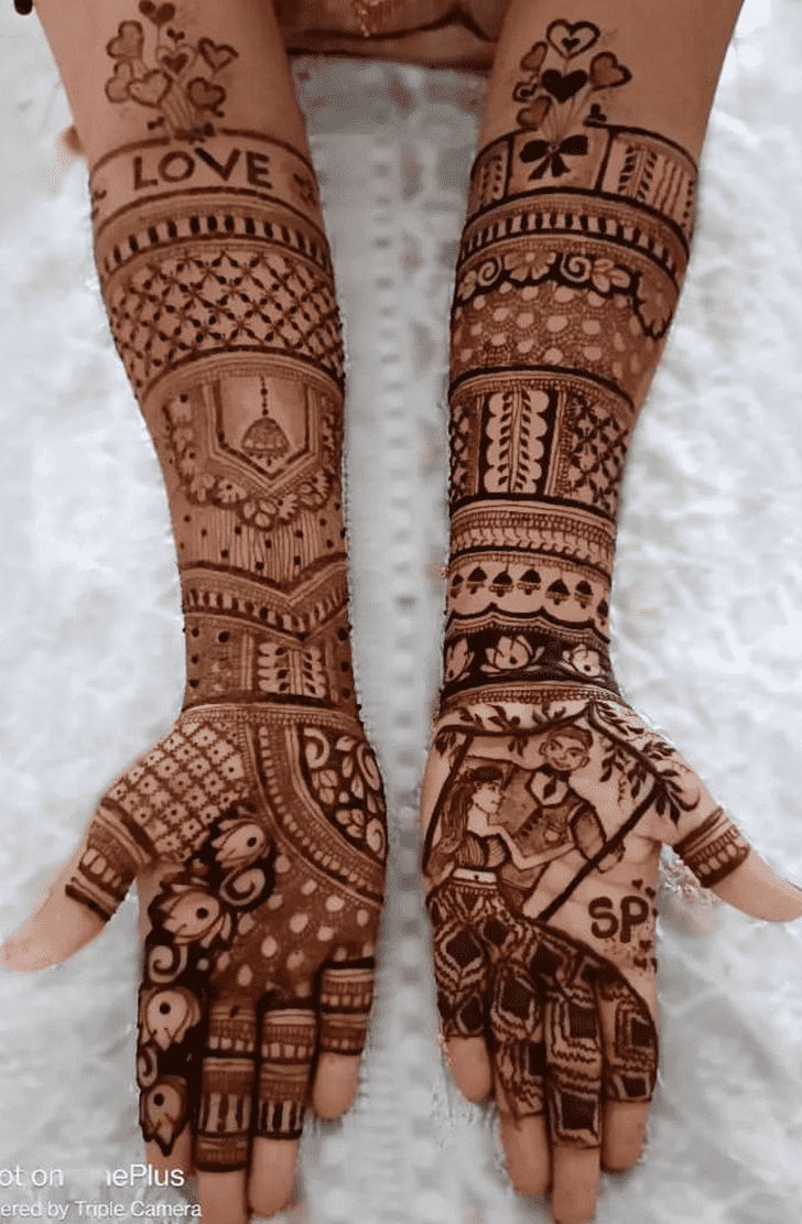 Marvelous Engagment Henna Design